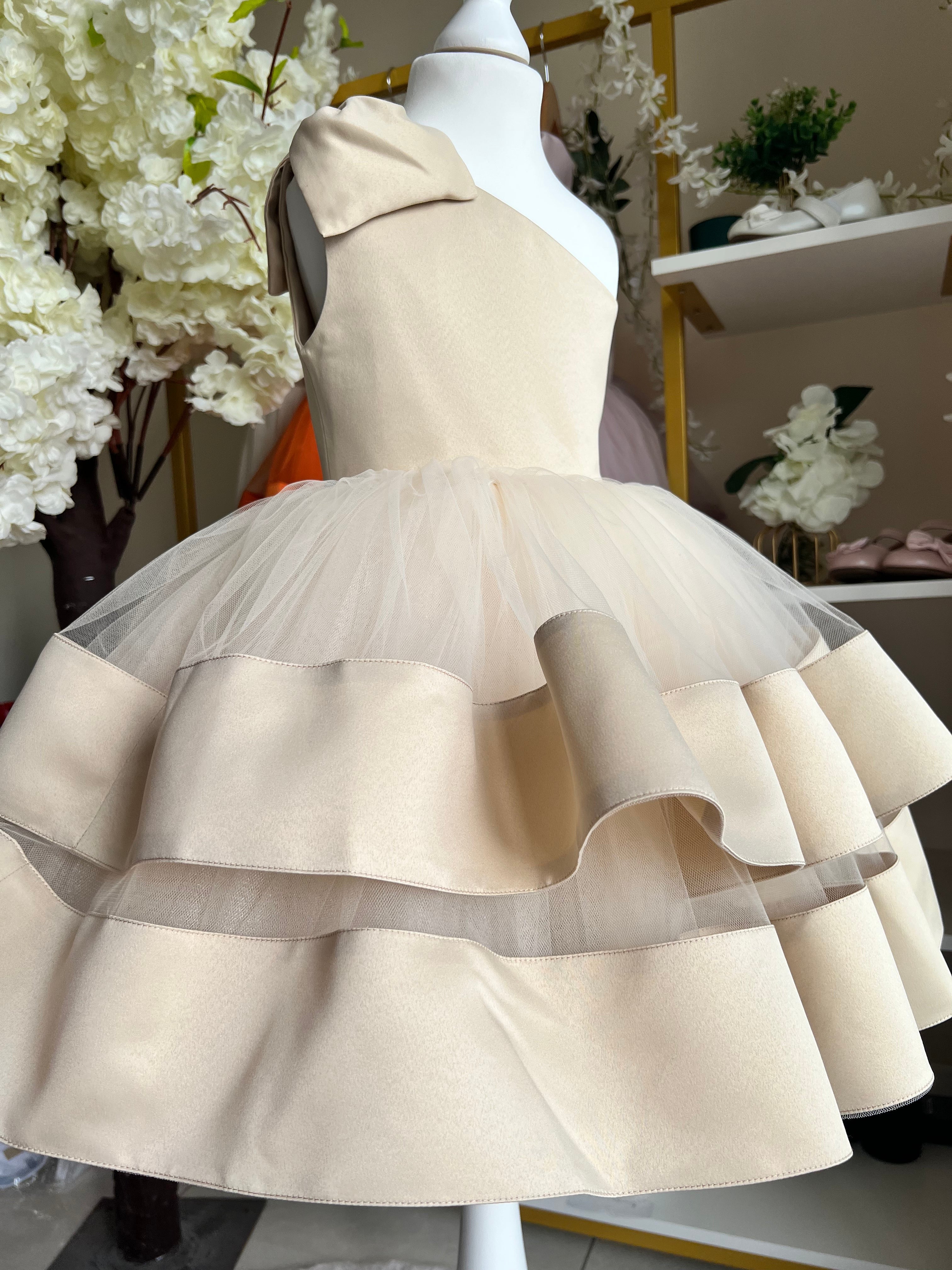 Robe de fille d'honneur en tulle pour enfant (1 à 6 ans)