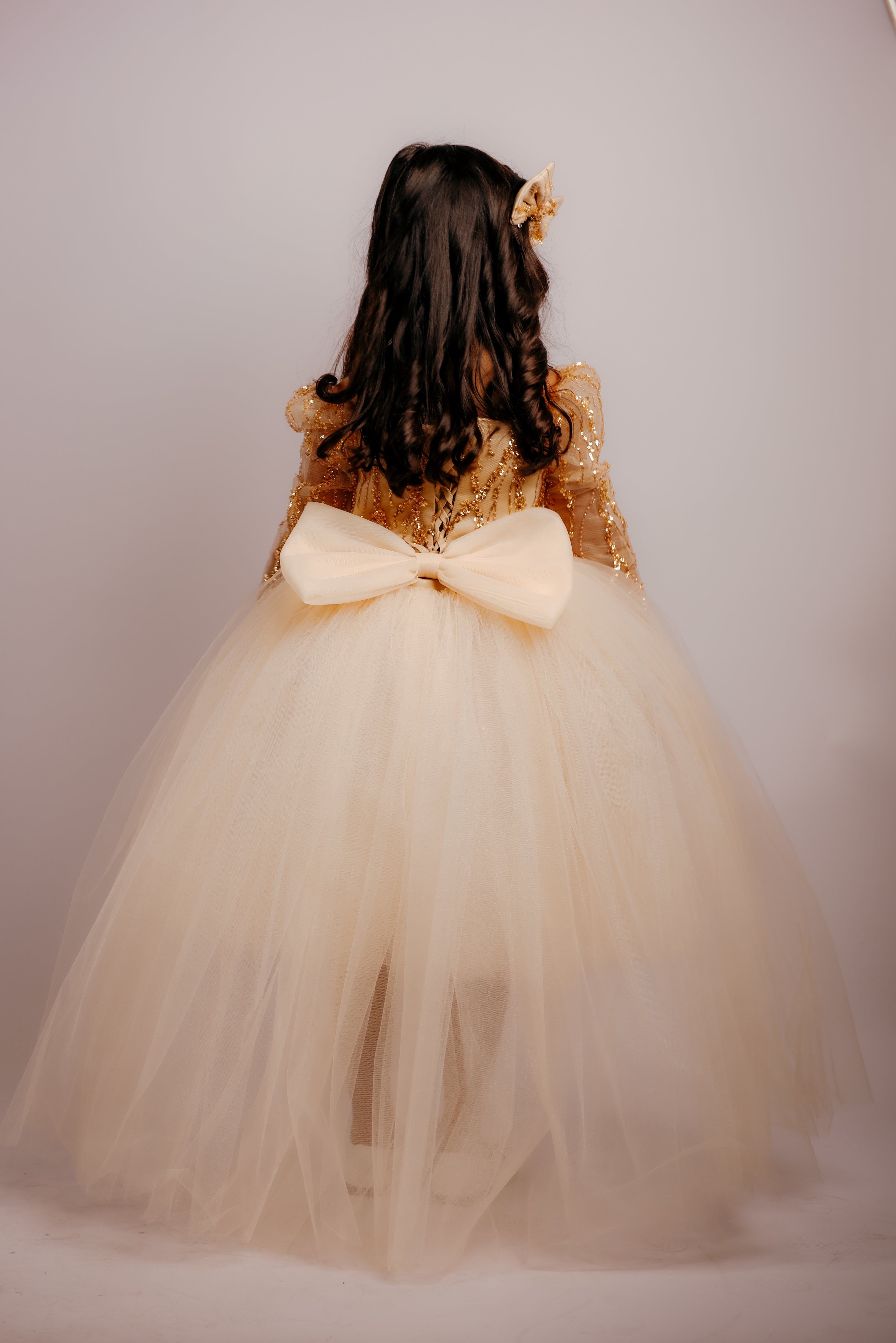 Nour - Robe ornée de strass perlés avec traine amovible