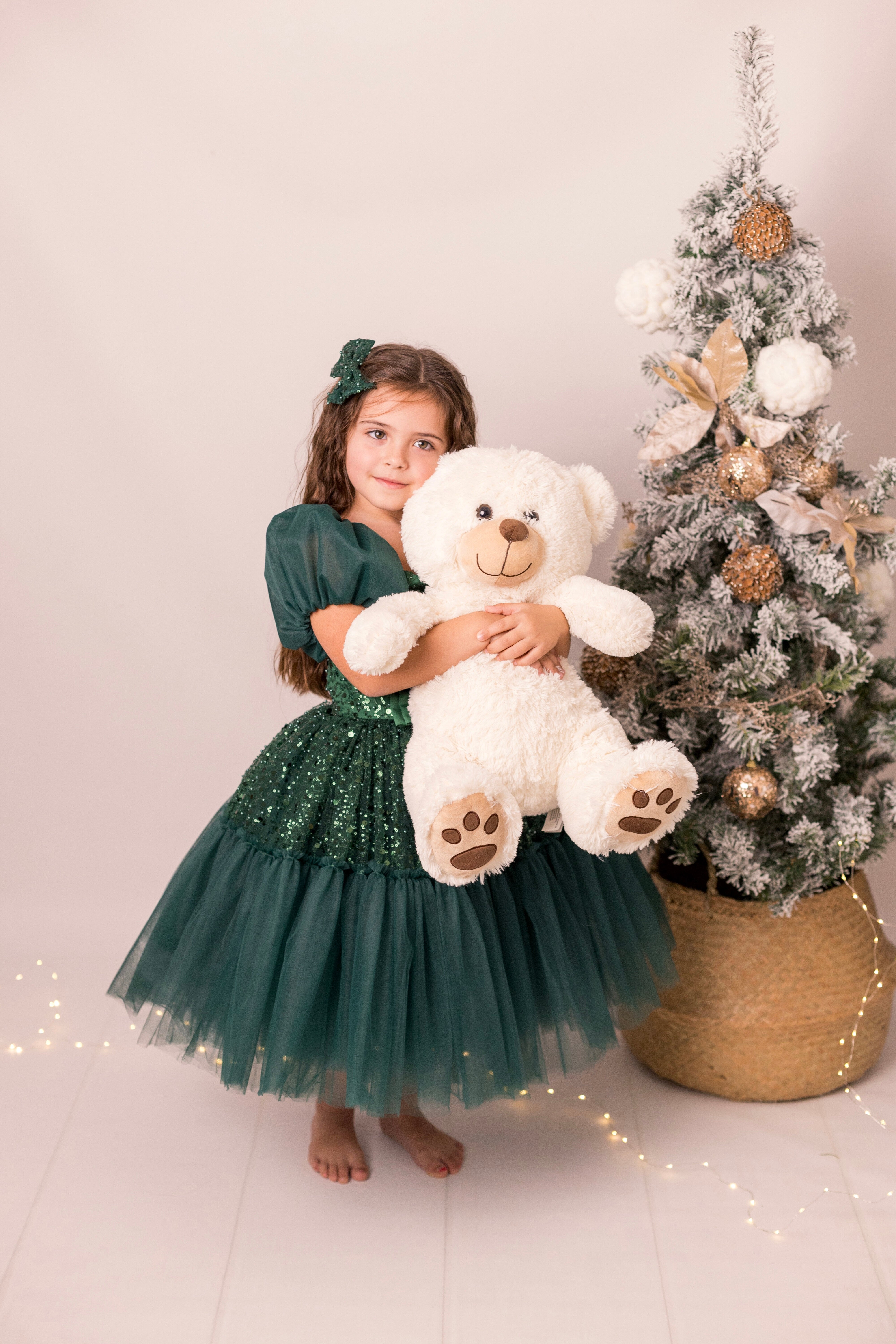 Olivia - Robe de fête à manches en sequins et tulle pour fille