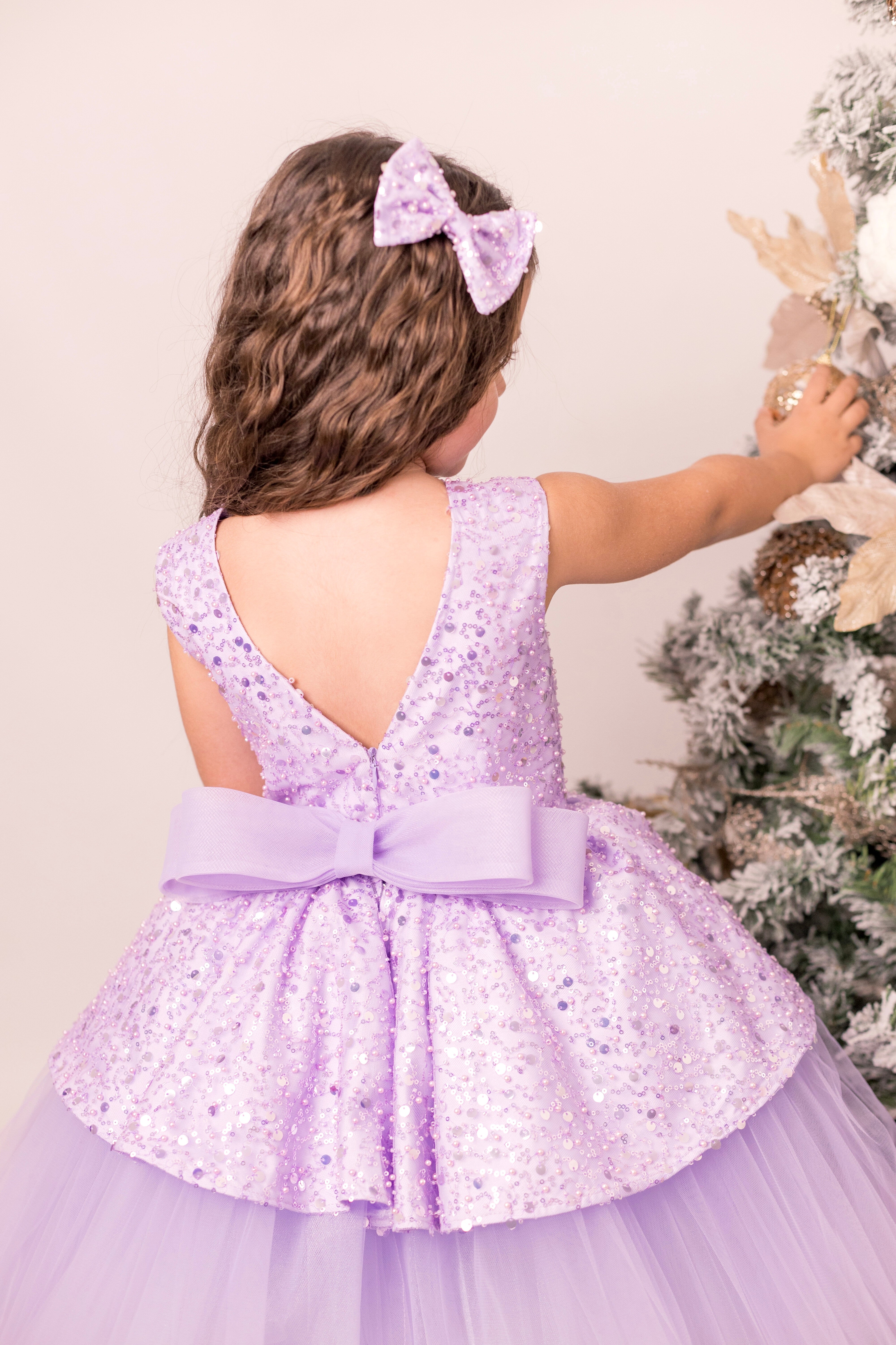 Ivy - Robe sans manches à sequins pour fille violette