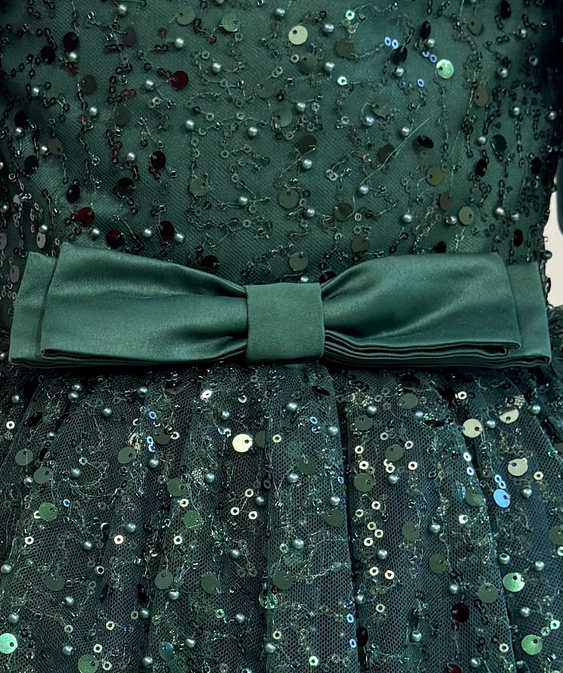 Olivia - Robe de fête a manches en sequins et tulle pour fille