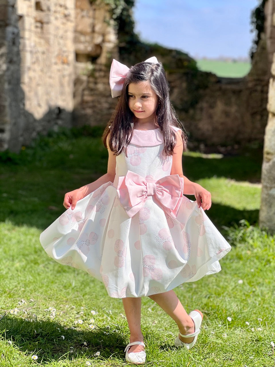 Lena - Robe fille col bateau