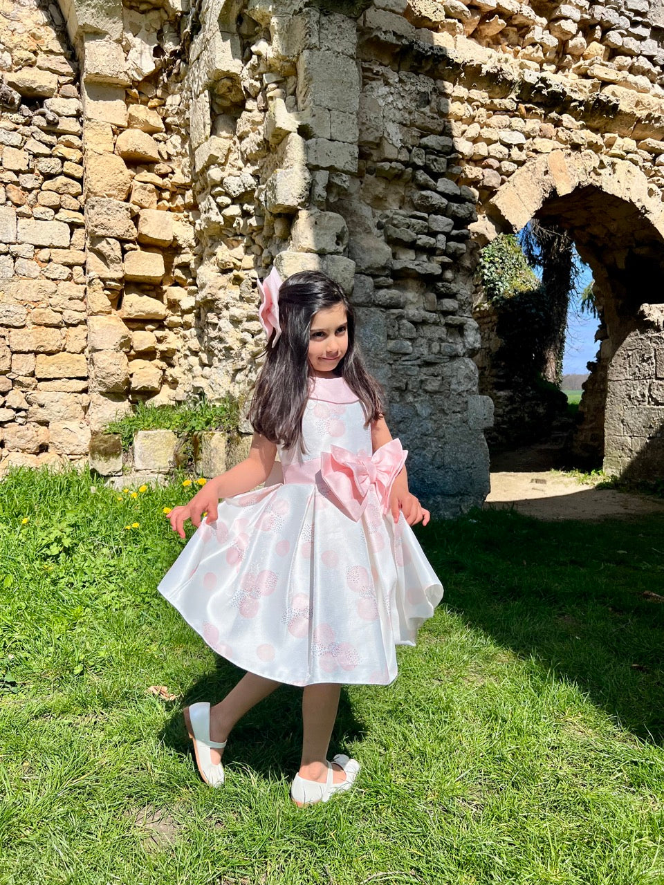 Lena - Robe fille col bateau