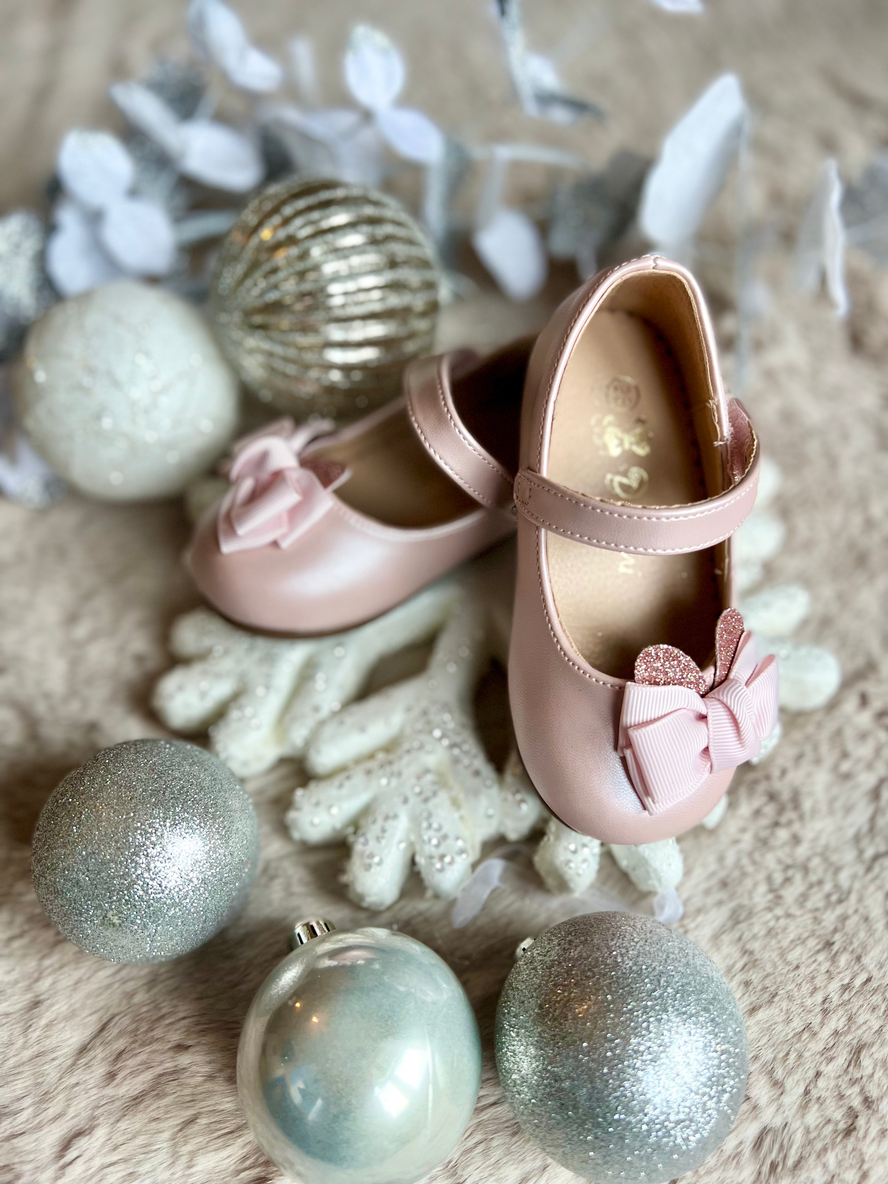 chaussures roses fille pour cérémonie, baptême