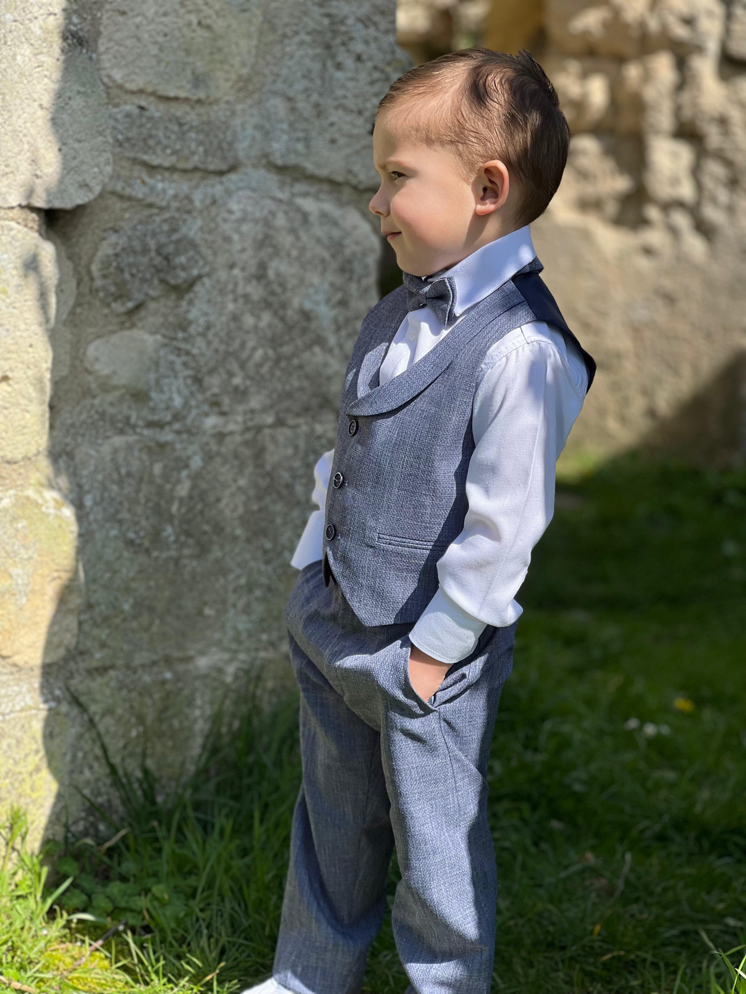 Raphaël - Ensemble de costume bleu 4 pièces pour enfant
