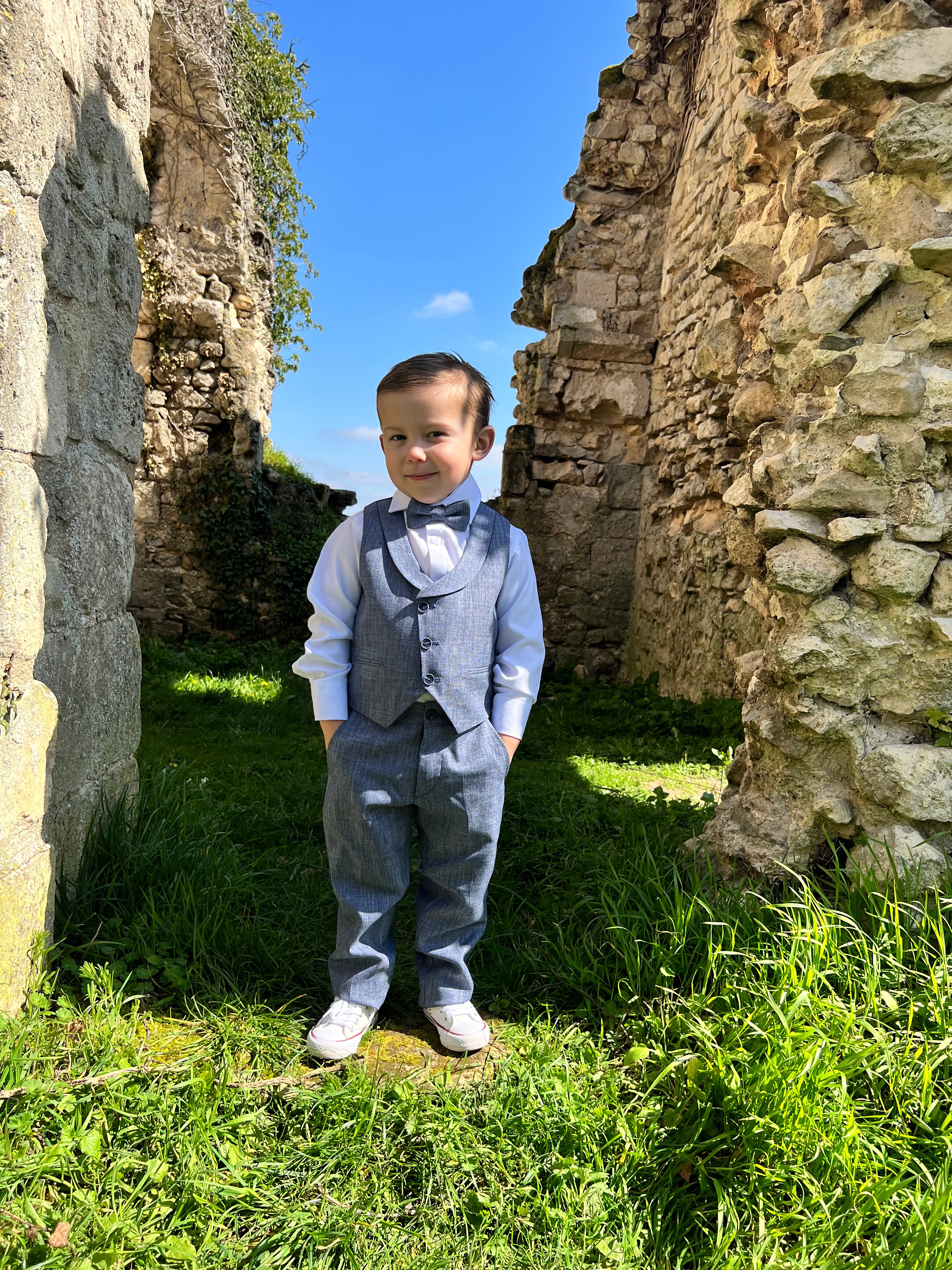 Raphaël - Ensemble de costume bleu 4 pièces pour enfant