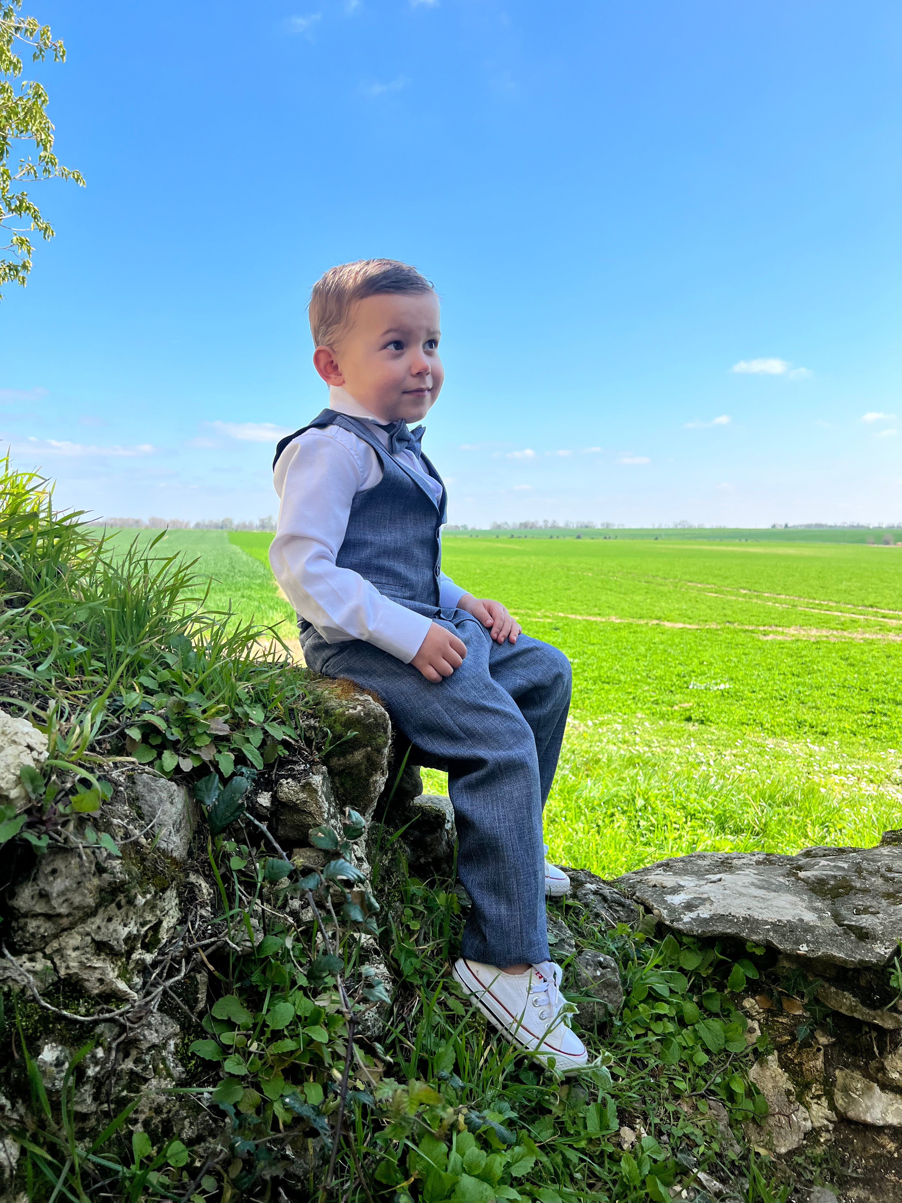 Raphaël - Ensemble de costume bleu 4 pièces pour enfant