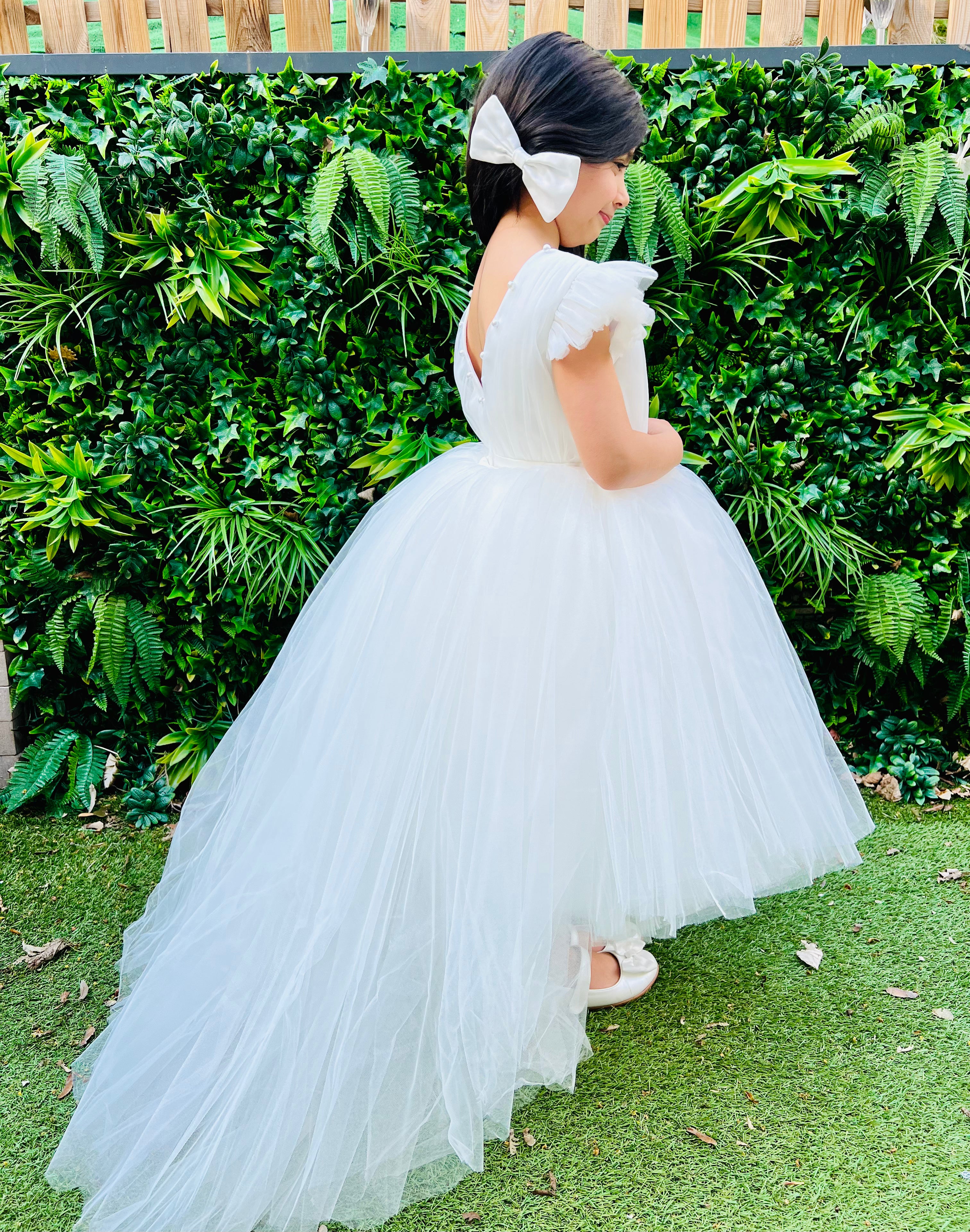 Eva - Robe avec traine rétractable pour mariage