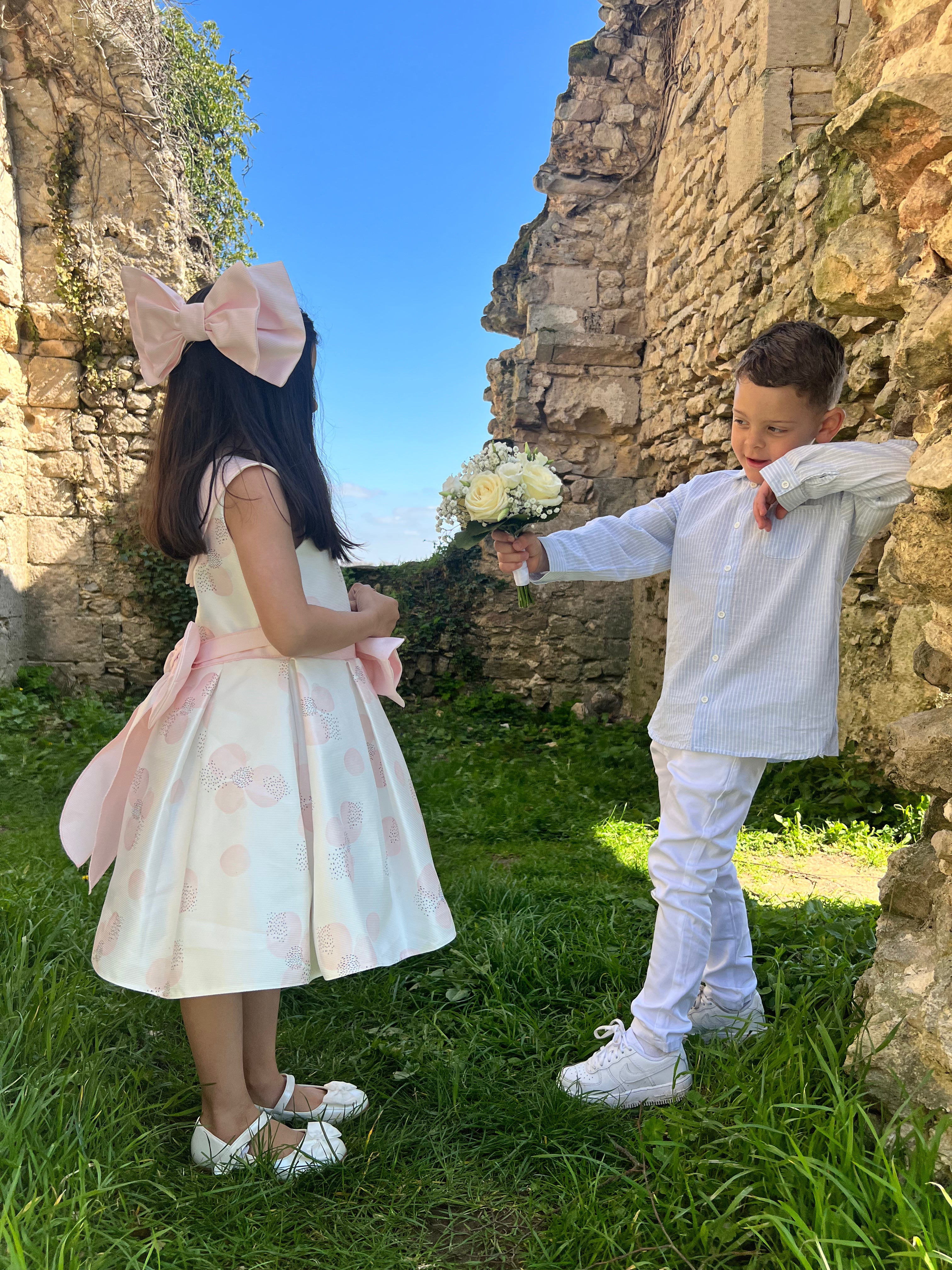 Mathis - Chemise bleu pastel à rayures blanches pour garçon