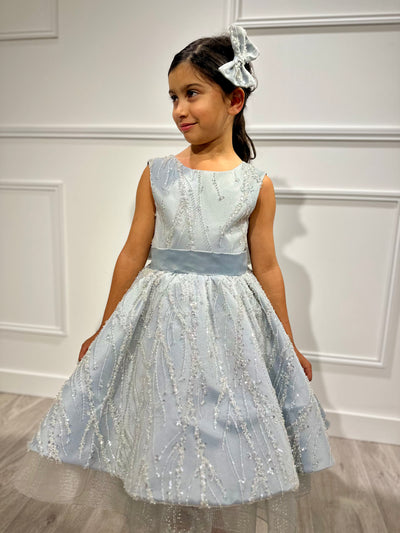 Diamant - Robe prestigieuse de cérémonie pour fille sans manches ornée de perles et de strass