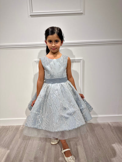 Diamant - Robe prestigieuse de cérémonie pour fille sans manches ornée de perles et de strass