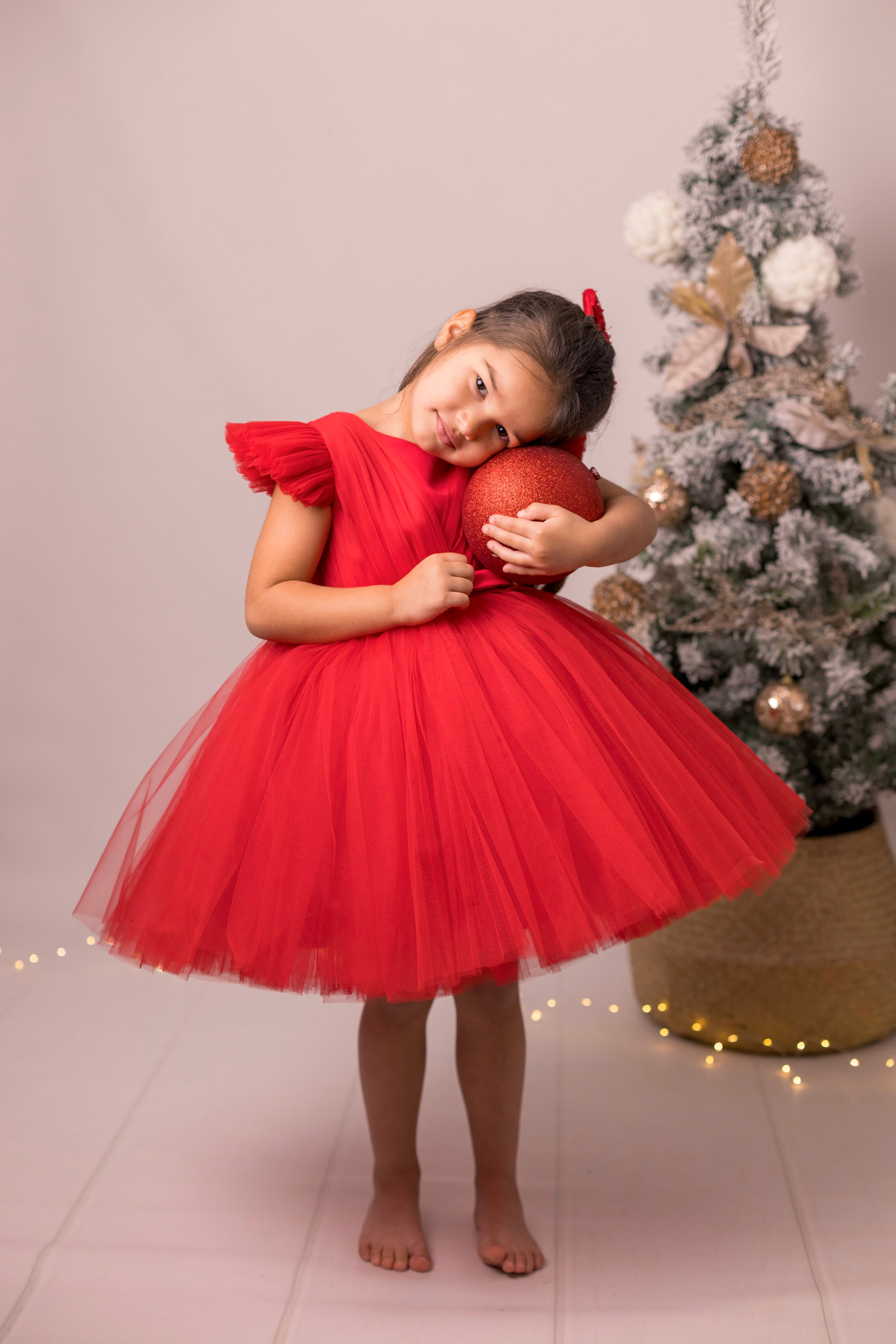 robe rouge en tulle fille