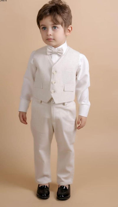 Noah - Ensemble de cérémonie beige gilet et pantalon de costume bébé