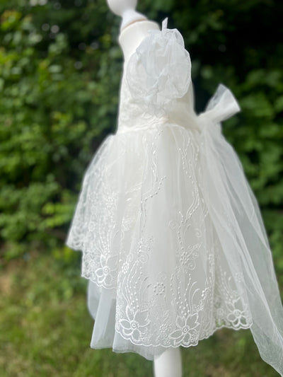 Adria - Robe bébé à dentelle pour occasion spéciale, baptême, anniversaire