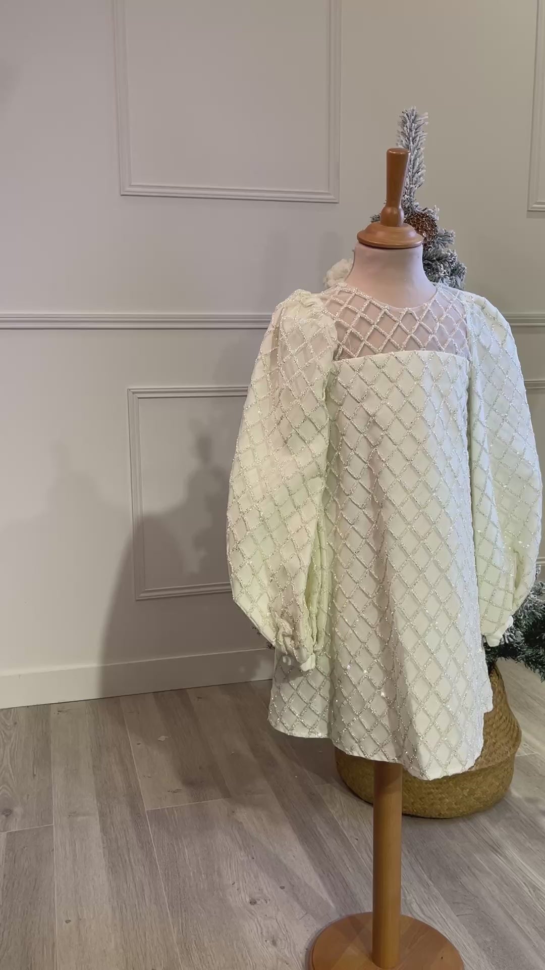 Luna - Robe cadriée blanche pour fille