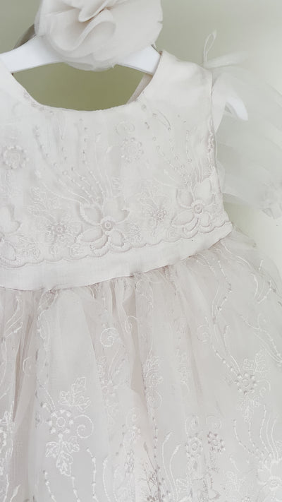 Robe bébé à dentelle rose