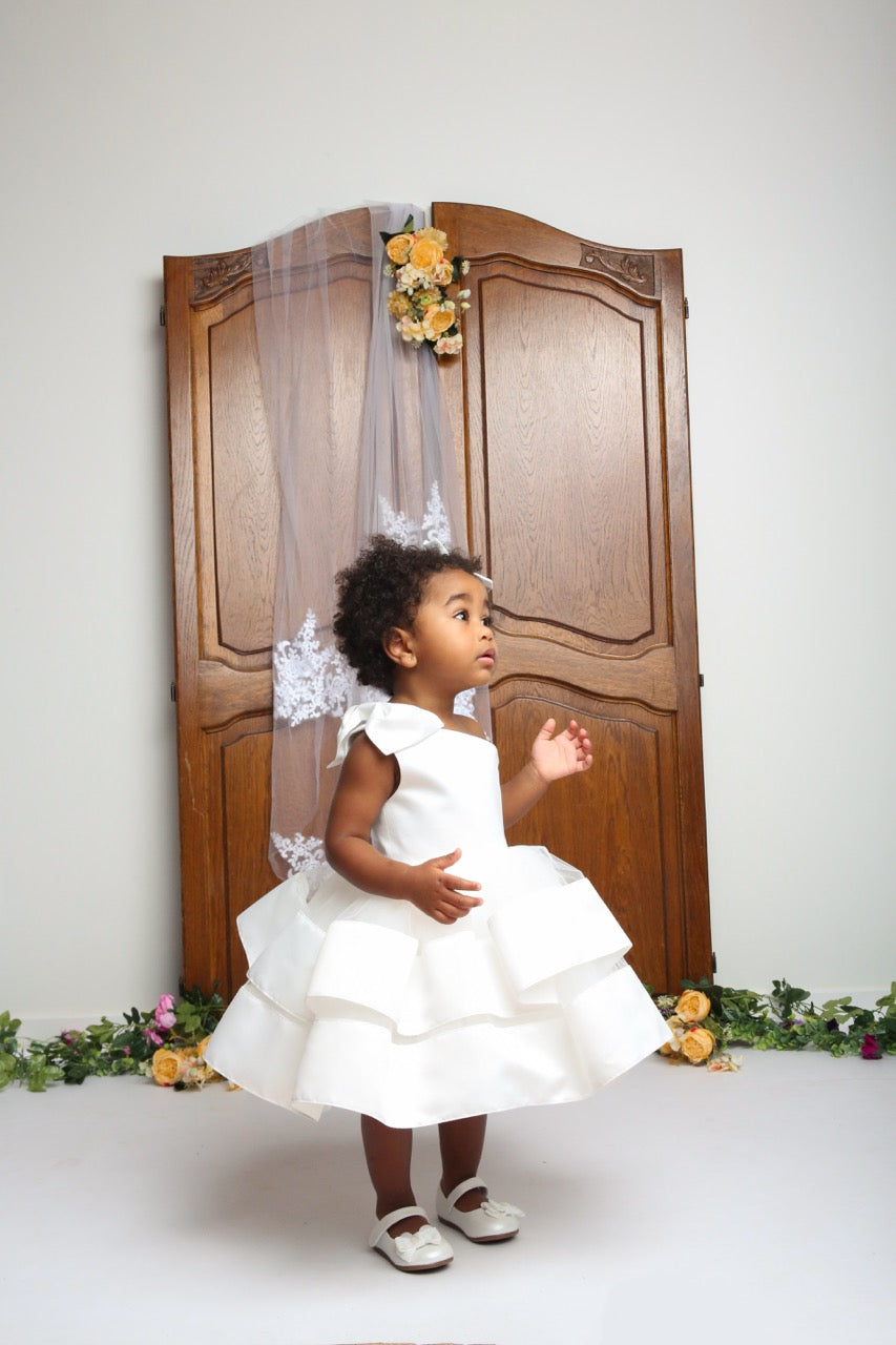 Robe de fille d'honneur en tulle pour enfant (1 à 6 ans)