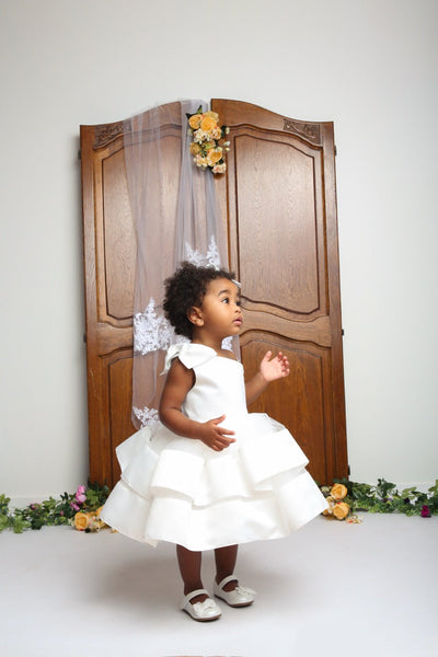 Aleyna - Robe de fille d'honneur en tulle pour enfant 1 à 6 ans - couleur personnalisable