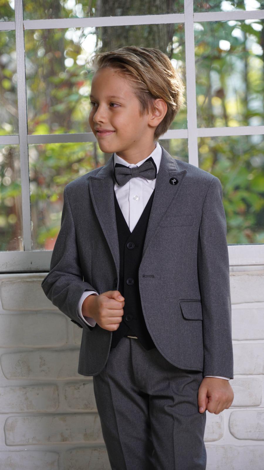Ethan - Costume 5 pièces gris pour enfant