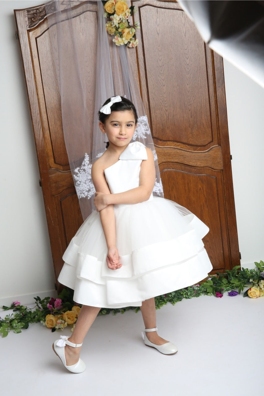 Aleyna - Robe de fille d'honneur en tulle pour enfant 7 à 12 ans