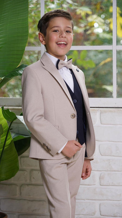 Lyam - Costume beige enfant pour mariage