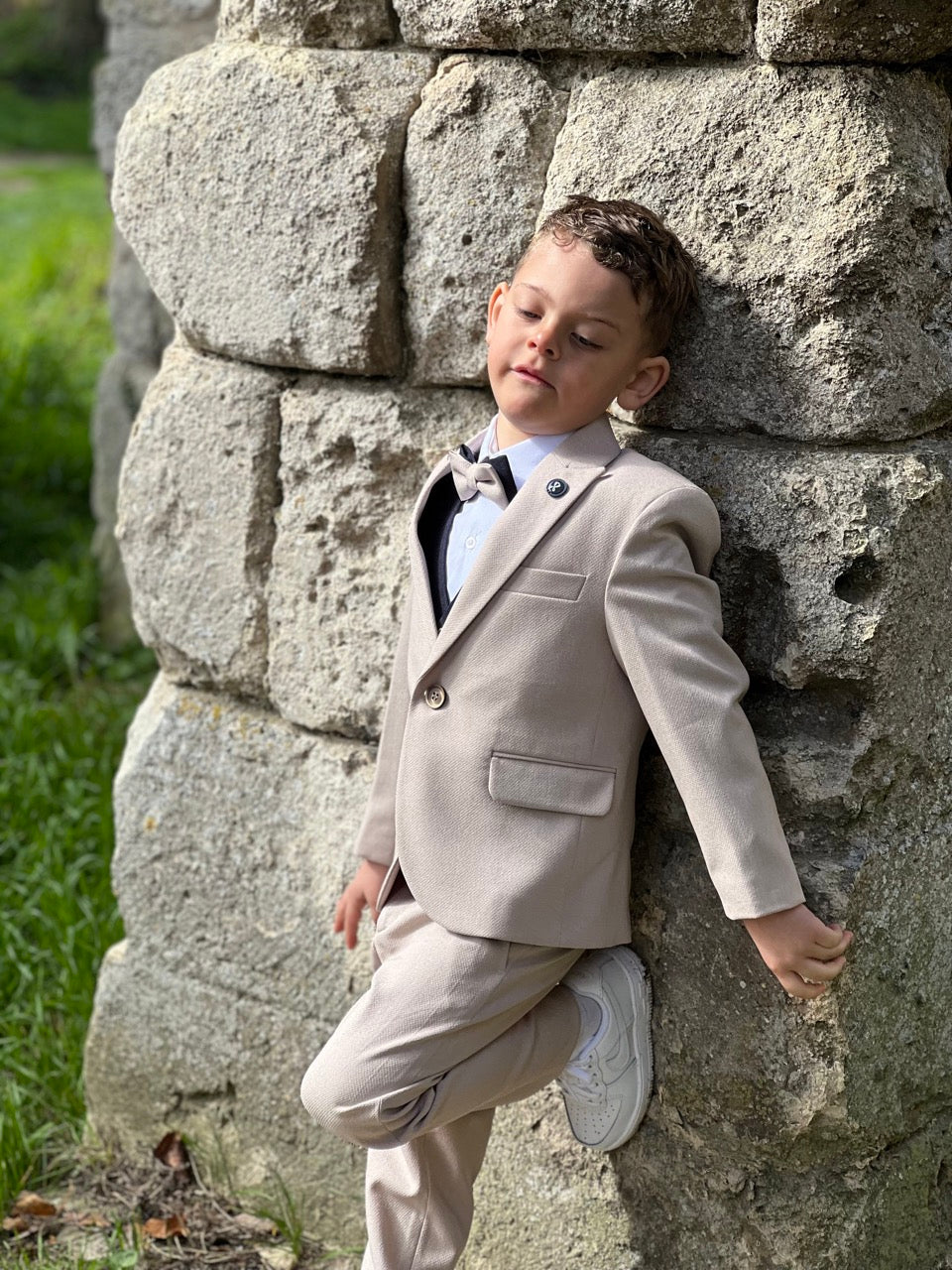 Lyam - Costume 5 pièces beige enfant 