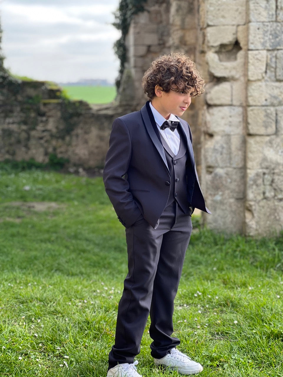 Enzo - Costume enfant 5 pièces bleu nuit 