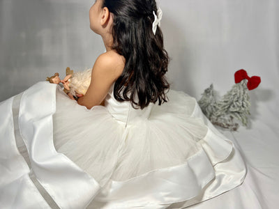 Aleyna - Robe de fille d'honneur en tulle pour enfant 1 à 6 ans - couleur personnalisable