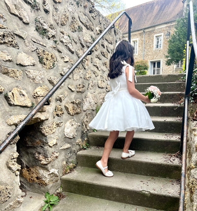 Alessia - Robe de cérémonie blanche en tulle pour mariage