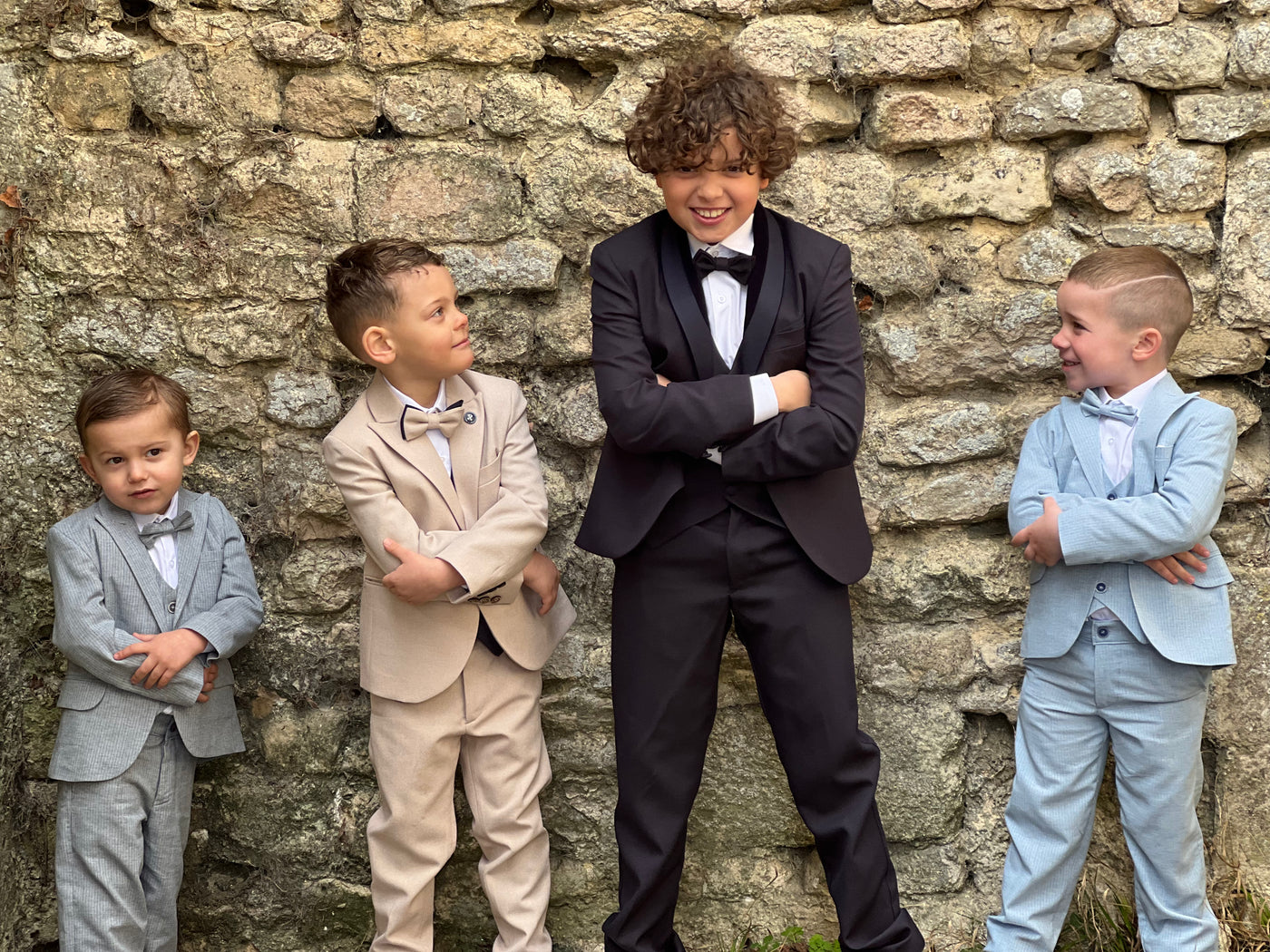 Evan - Costume bleu pastel 5 pièces à fines rayures pour mariage