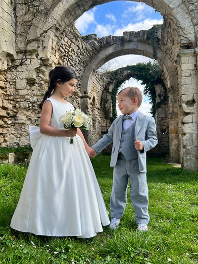 Rodrigo - Costume gris 5 pièces à fines rayures pour mariage